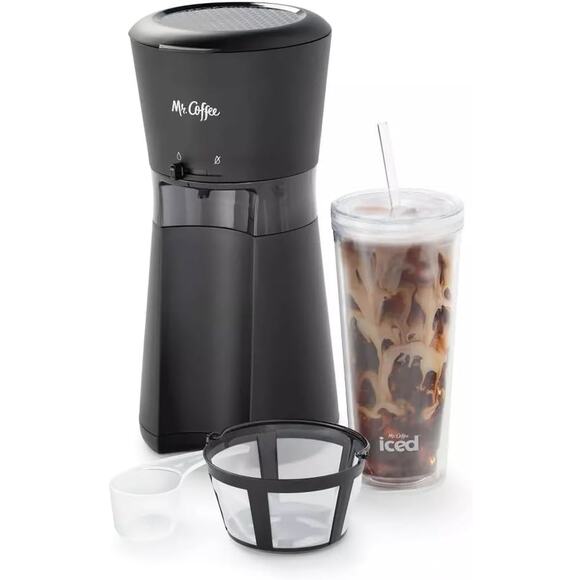 Mr. Coffee Other - Mr Coffee Iced Coffee Maker with Reusable Tumbler and Coffee Filter, Black
